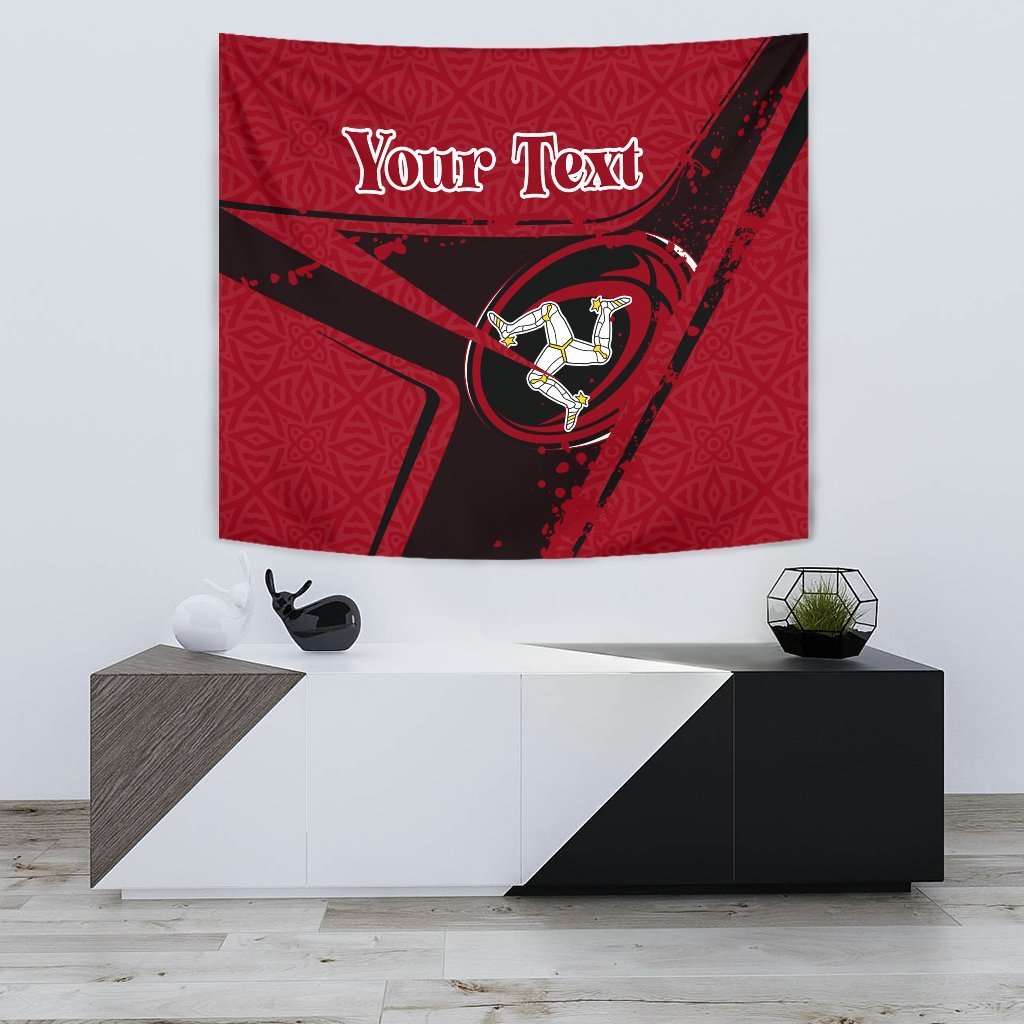 (Custom Text) Isle Of Man Rugby Personalised Tapestry - Isle Of Man Rugby - Vibe Hoodie Shop