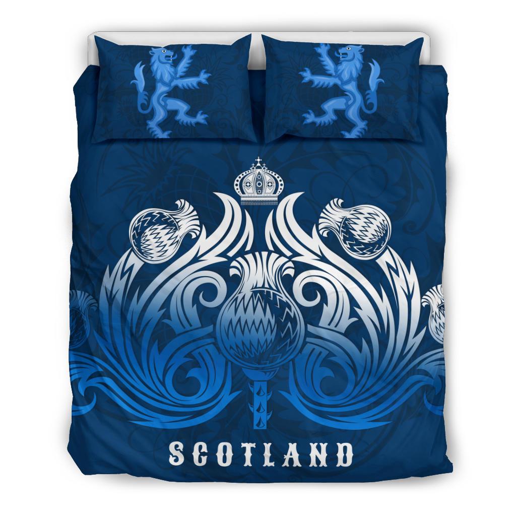 Scotland Rugby Bedding Set Lion Thistle Simple - Vibe Hoodie Shop