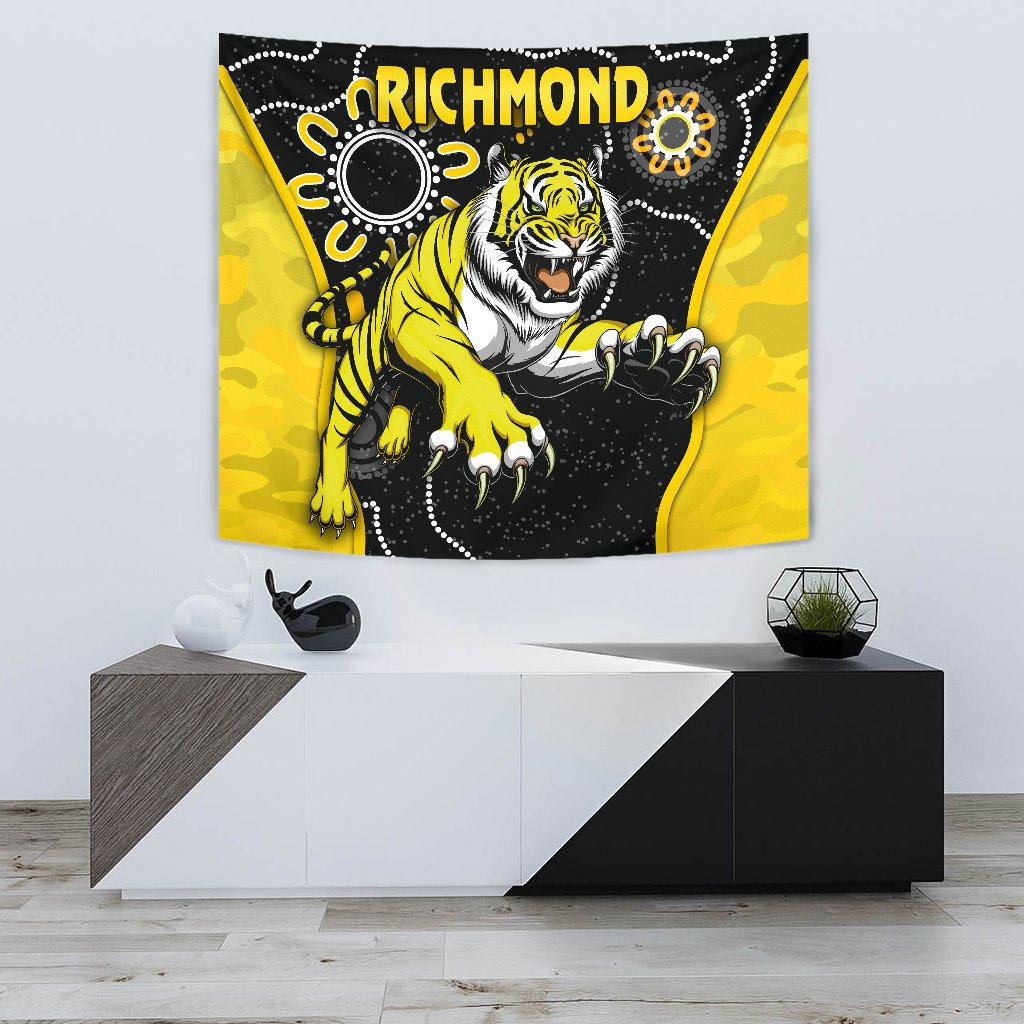 Richmond Football Tapestry Tigers ANZAC Day Unique Indigenous - Vibe Hoodie Shop