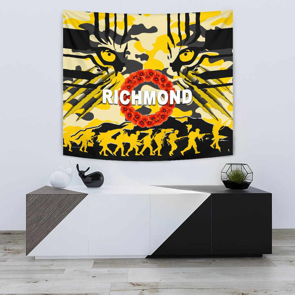 Richmond Tigers Tapestry ANZAC Day Country Style - Vibe Hoodie Shop