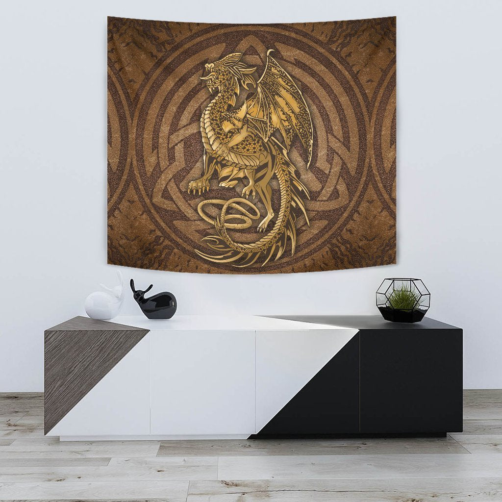 Celtic Vintage Dragon With Knot Tapestry - Vibe Hoodie Shop