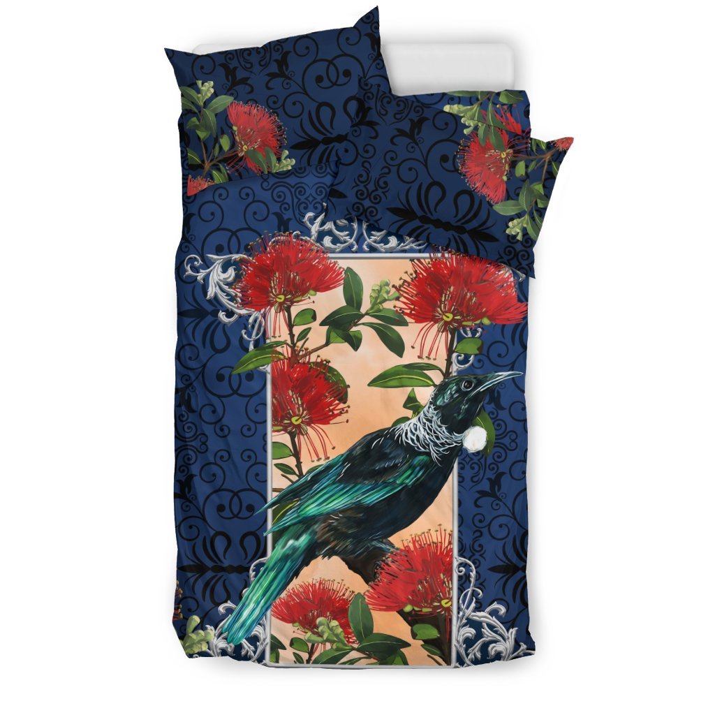 New Zealand Bedding Set Tui And Pohutukawa - Vibe Hoodie Shop