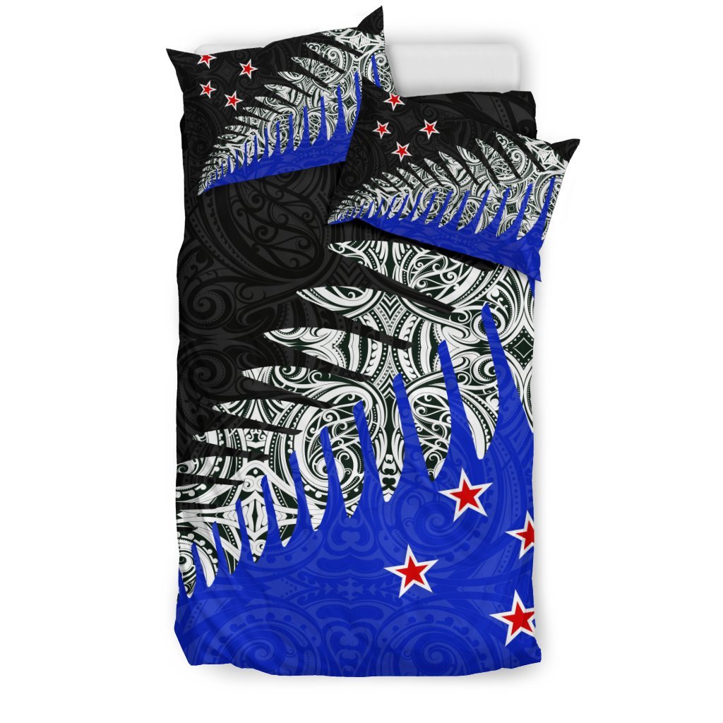 New Zealand Silver Fern Bedding Set Blue - Vibe Hoodie Shop