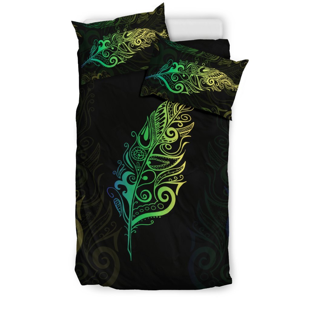 Light Silver Fern New Zealand Bedding Set - Green - Vibe Hoodie Shop