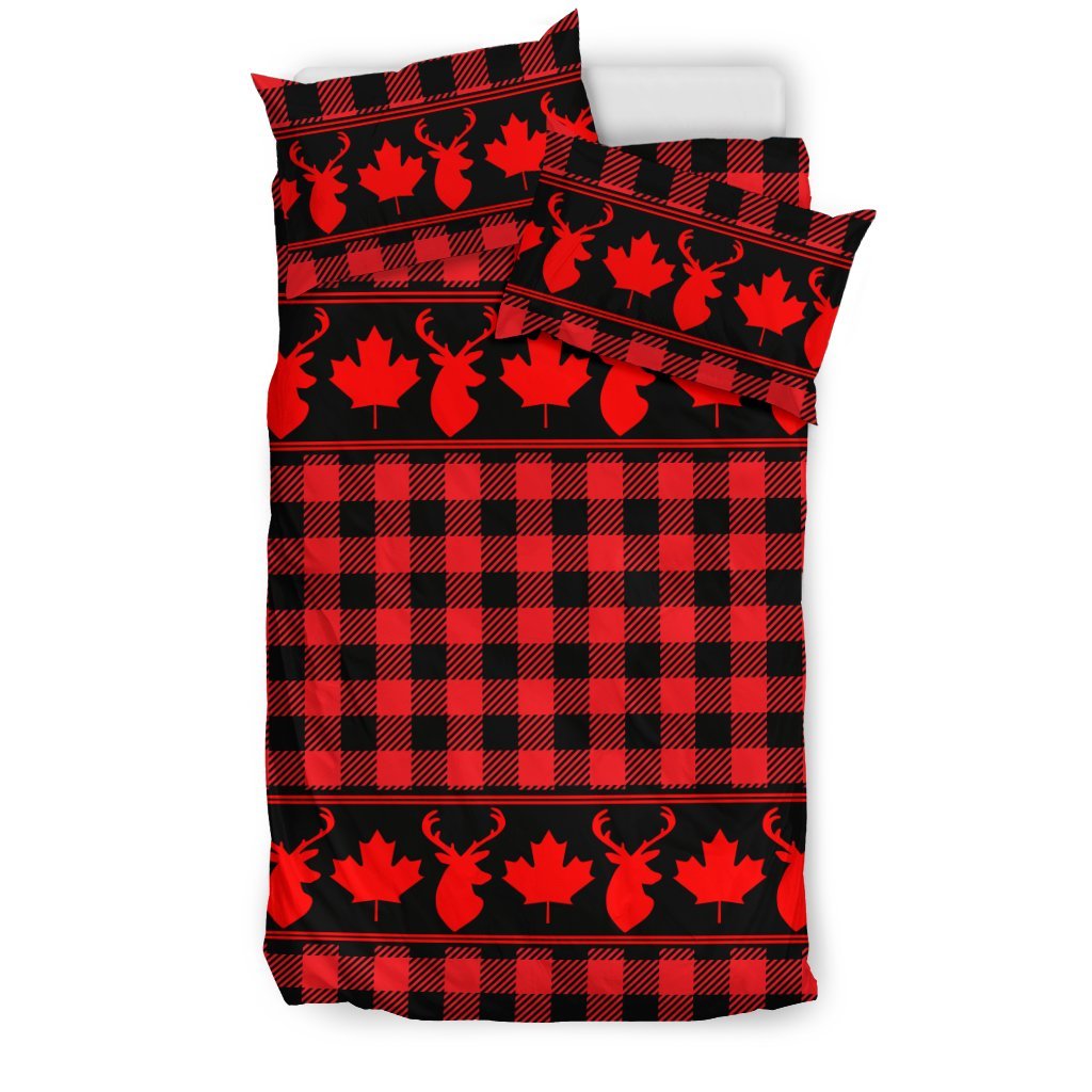 Canada Maple Leaf Bedding Set - Rustic Duvet Covers 01 - Vibe Hoodie Shop