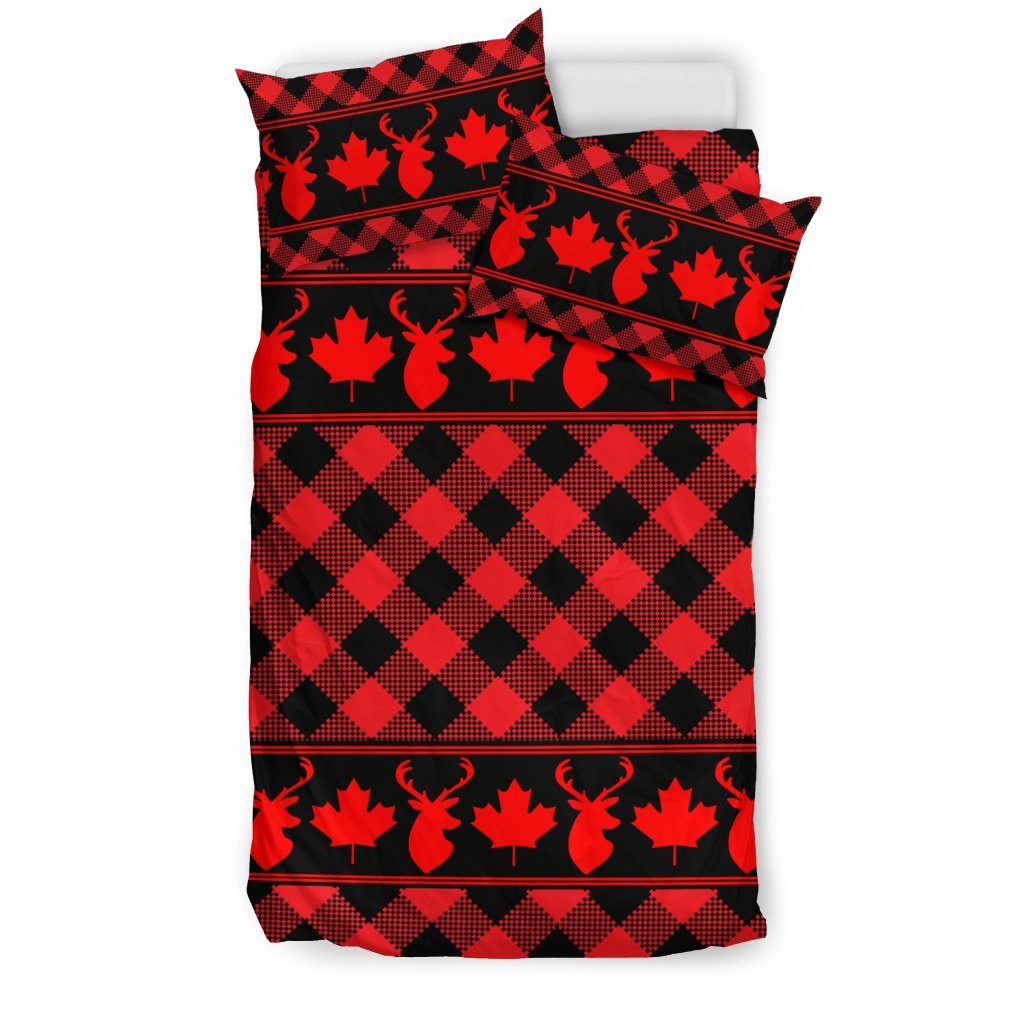 Canada Maple Leaf Bedding Set - Rustic Duvet Covers 02 - Vibe Hoodie Shop