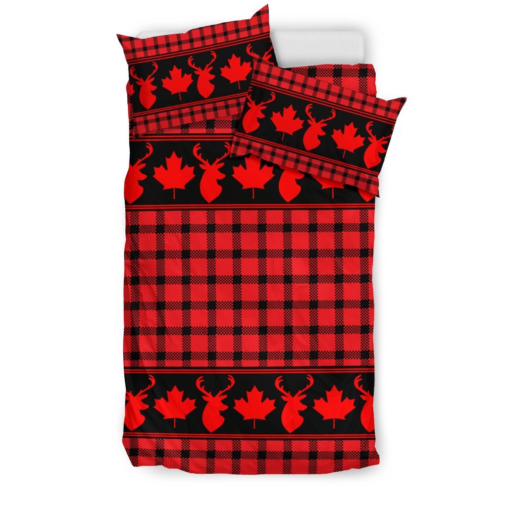 Canada Maple Leaf Bedding Set - Rustic Duvet Covers 03 - Vibe Hoodie Shop