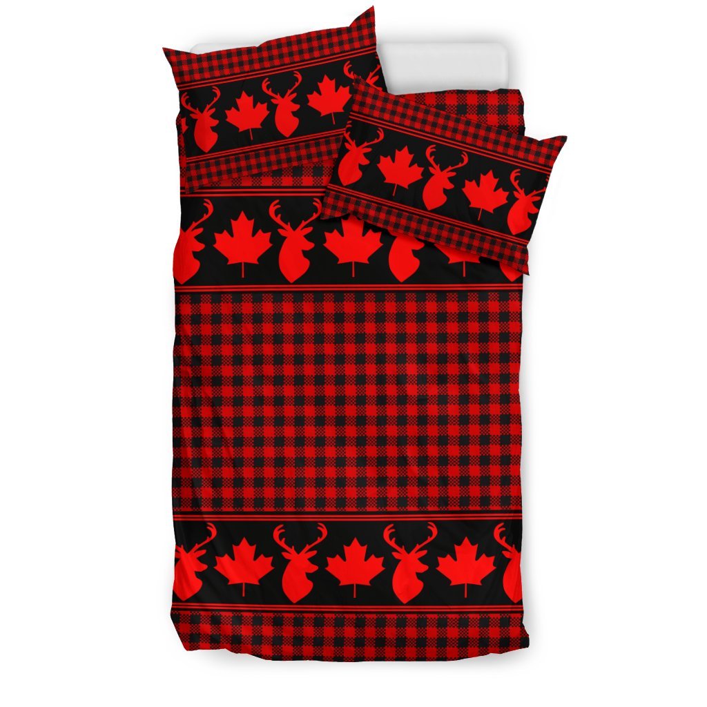 Canada Maple Leaf Bedding Set - Rustic Duvet Covers 05 - Vibe Hoodie Shop