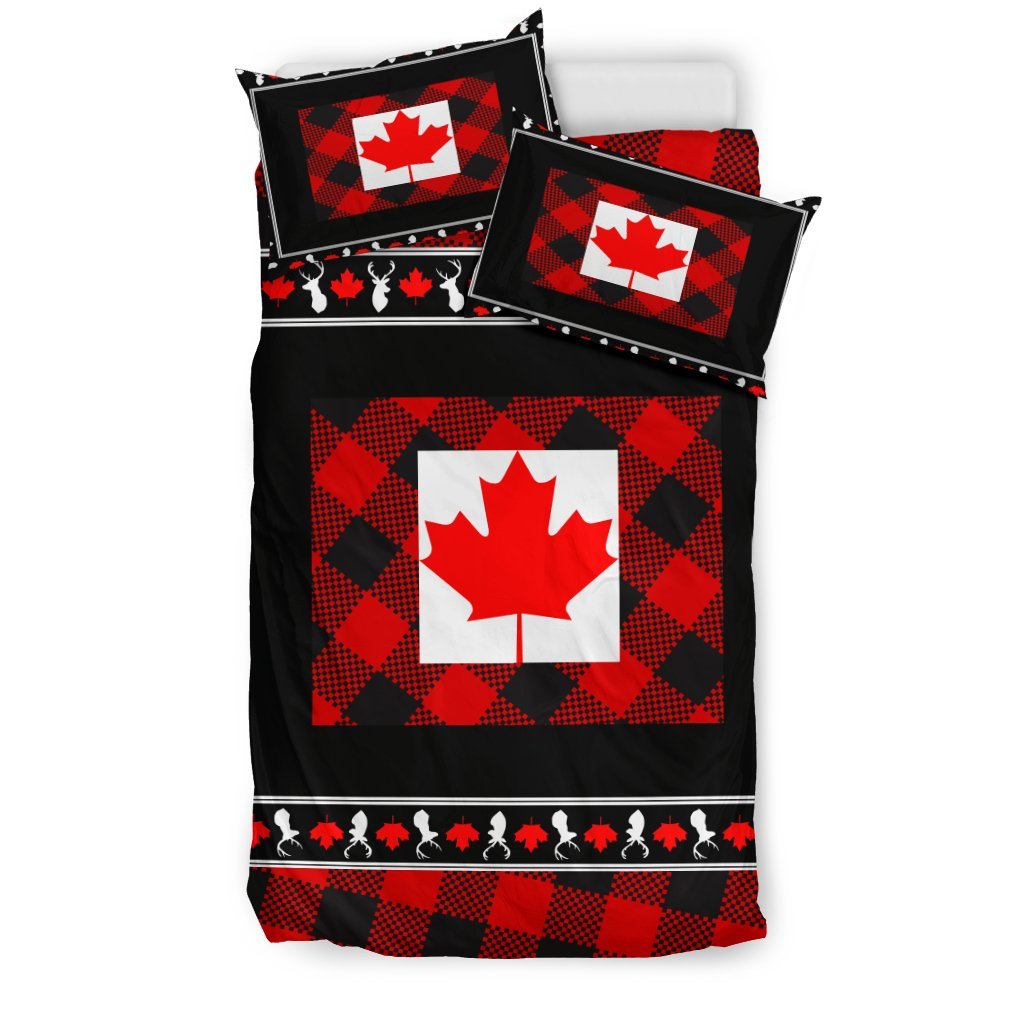 Canada Maple Leaf Bedding Set - Rustic Duvet Covers 08 - Vibe Hoodie Shop