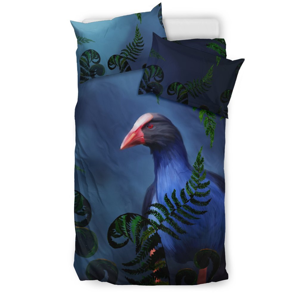 New Zealand Bedding Set, Pukeko Bird Duvet Cover And Pillow Case - Vibe Hoodie Shop