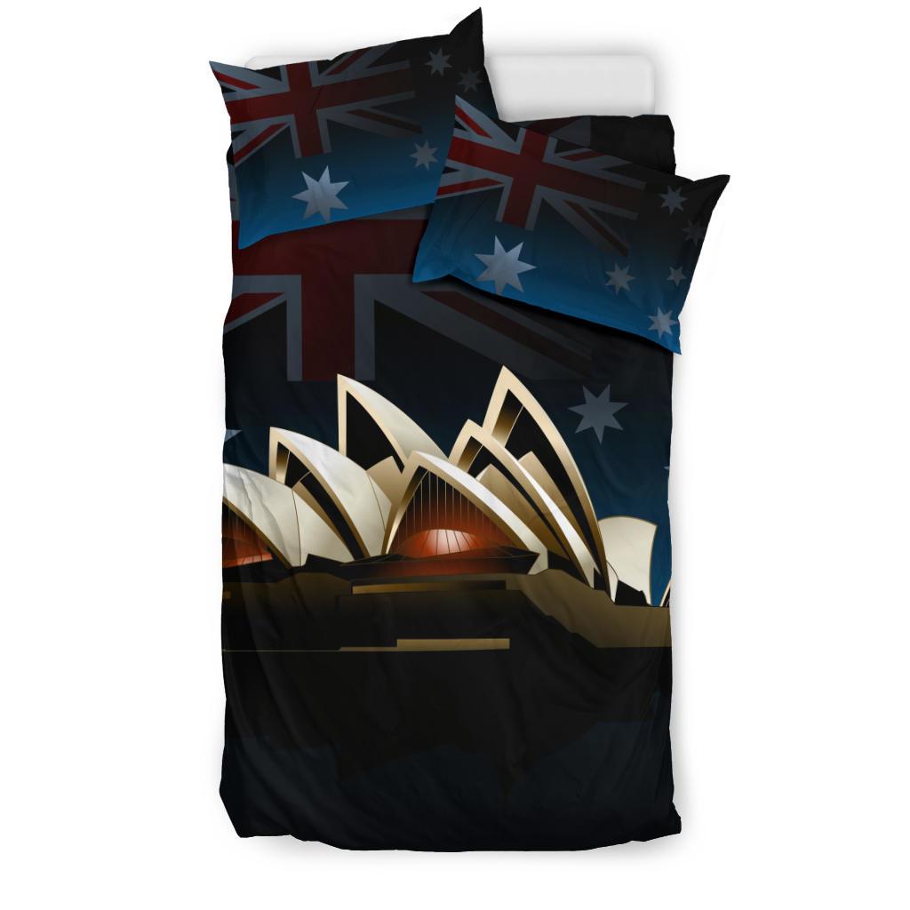 Bedding Sets - Sydney Opera Bed Mid Night Aus Flag Sets - Vibe Hoodie Shop