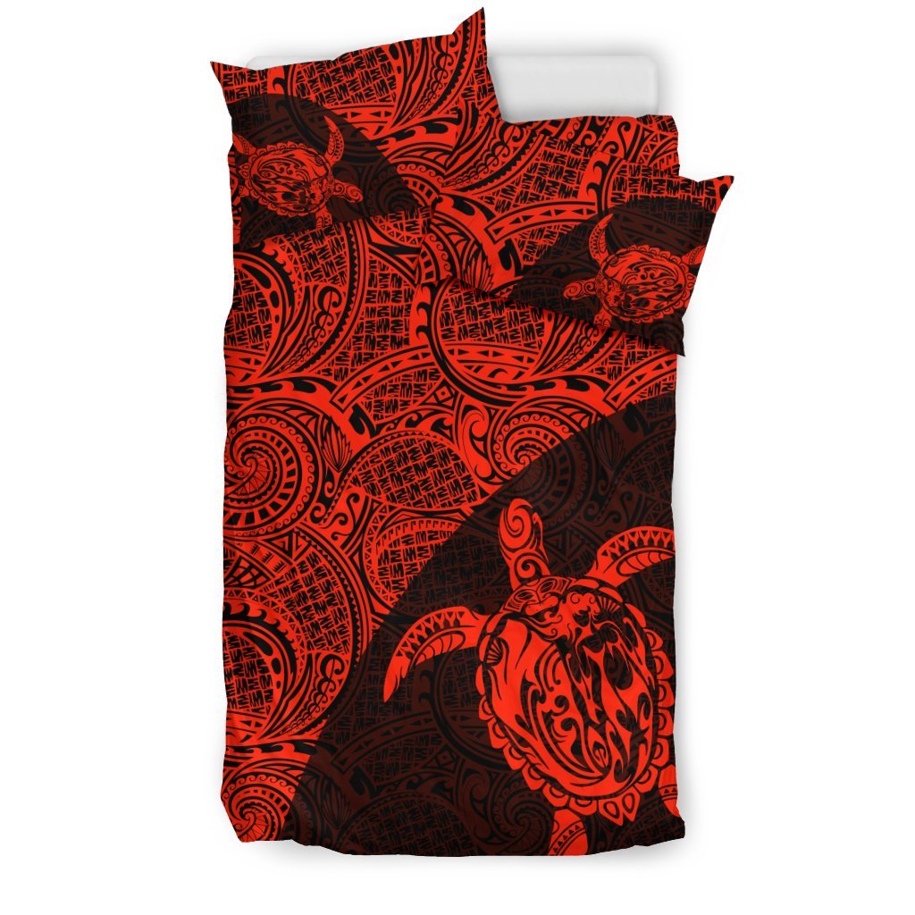 Hawaii Bedding Set, Tribal Turtle Mermaid Duvet Cover And Pillow Case - Vibe Hoodie Shop