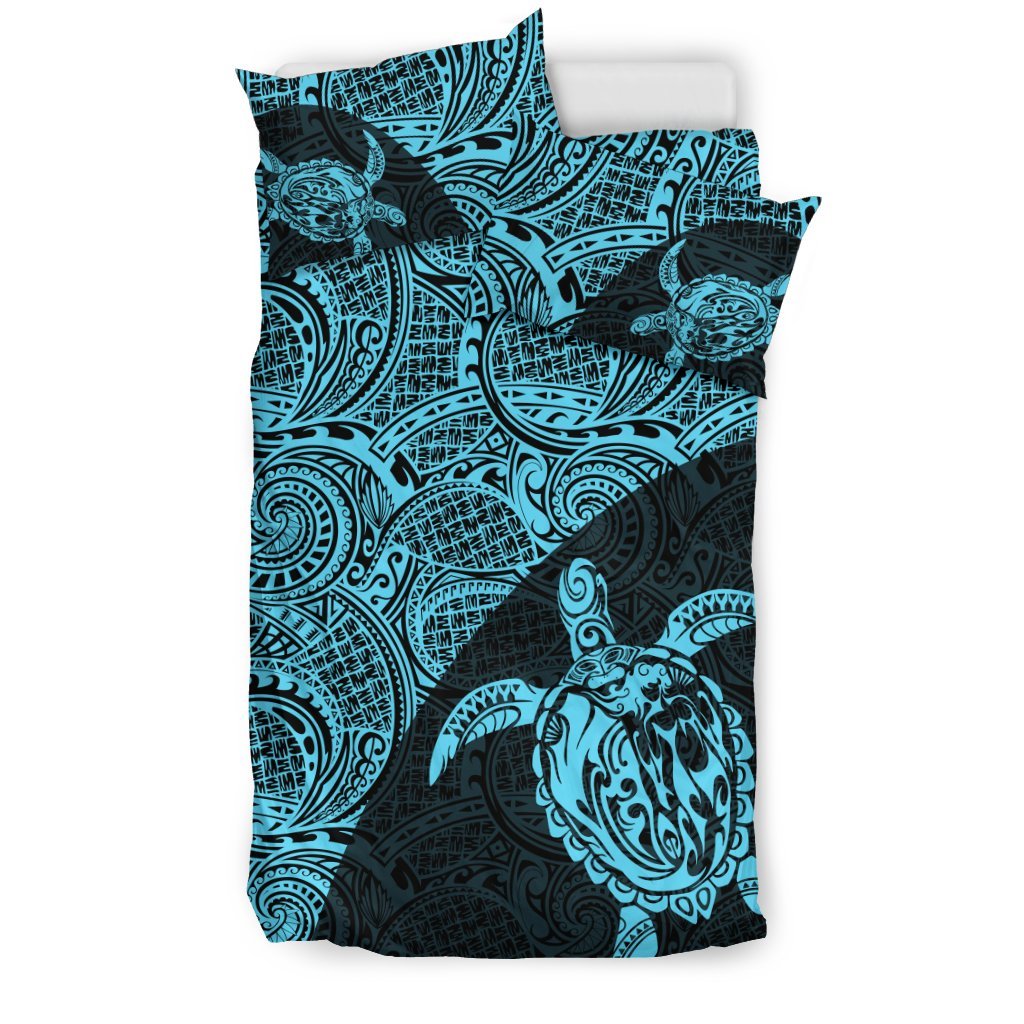 Hawaii Bedding Set, Tribal Turtle Mermaid Duvet Cover And Pillow Case - Vibe Hoodie Shop