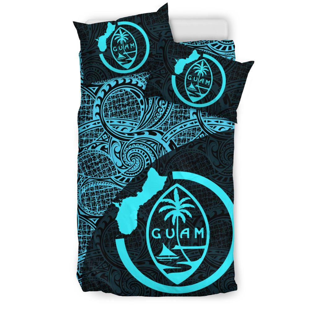 Guam Bedding Set Coat Of Arm Map Polynesian 01 - Vibe Hoodie Shop