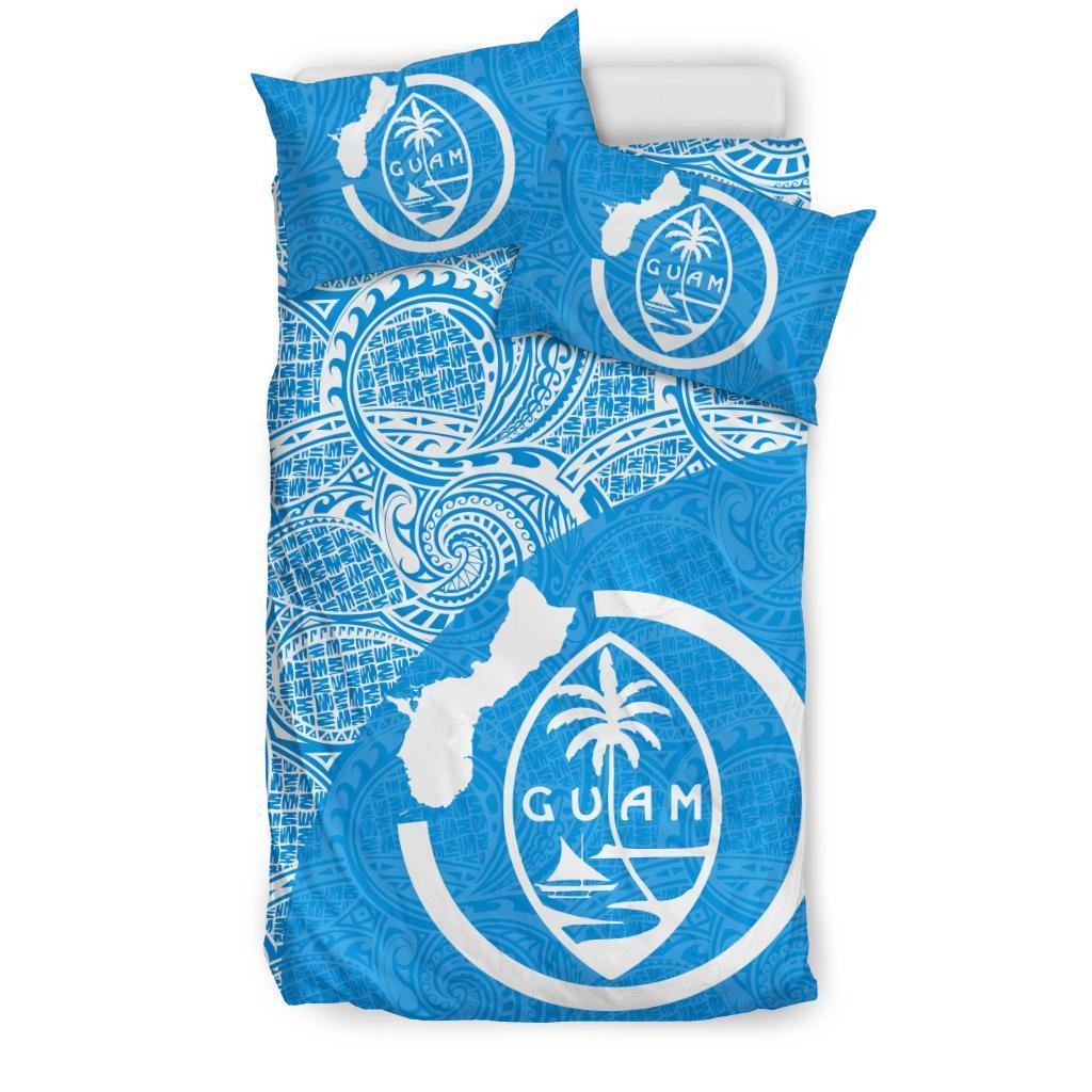 Guam Bedding Set Coat Of Arm Map Polynesian 02 - Vibe Hoodie Shop