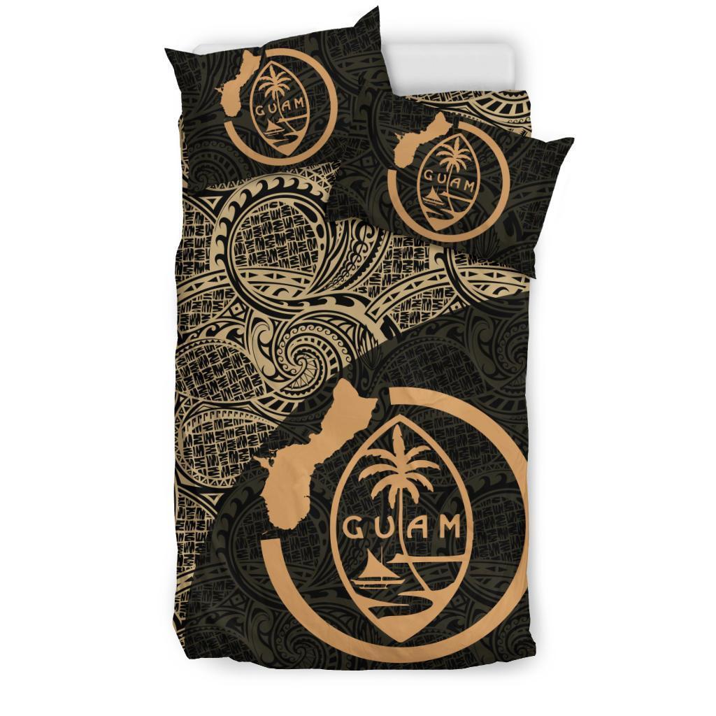 Guam Bedding Set Coat Of Arm Map Polynesian 03 - Vibe Hoodie Shop