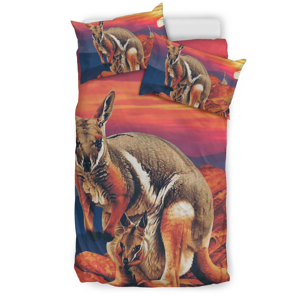 Bedding Sets - Kangaroo Bed Sets Family Sunset - Vibe Hoodie Shop