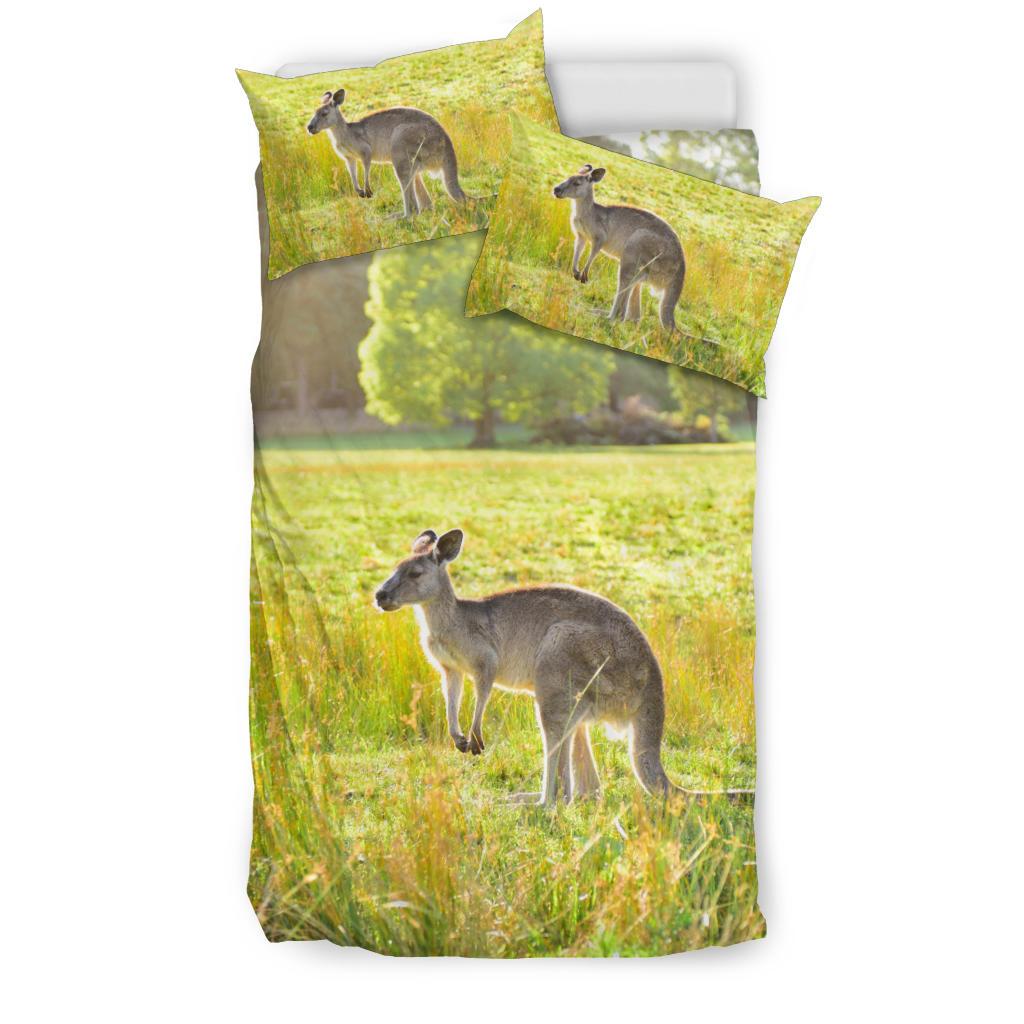 Bedding Sets - Kangaroo Bed Grass Landscape Art Sets - Vibe Hoodie Shop