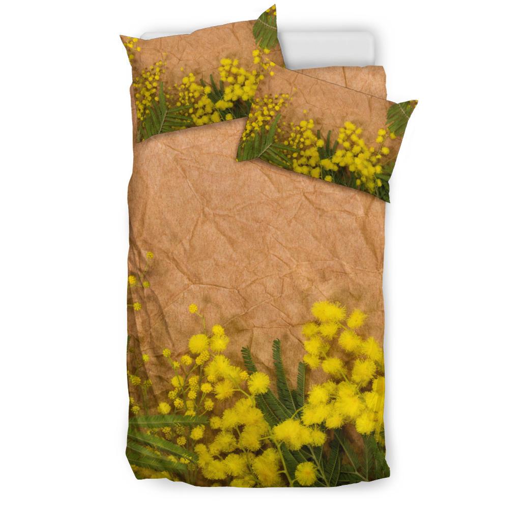 Australia Bedding Sets - Golden Wattle Bed Vintage Landscape Art Sets - Vibe Hoodie Shop