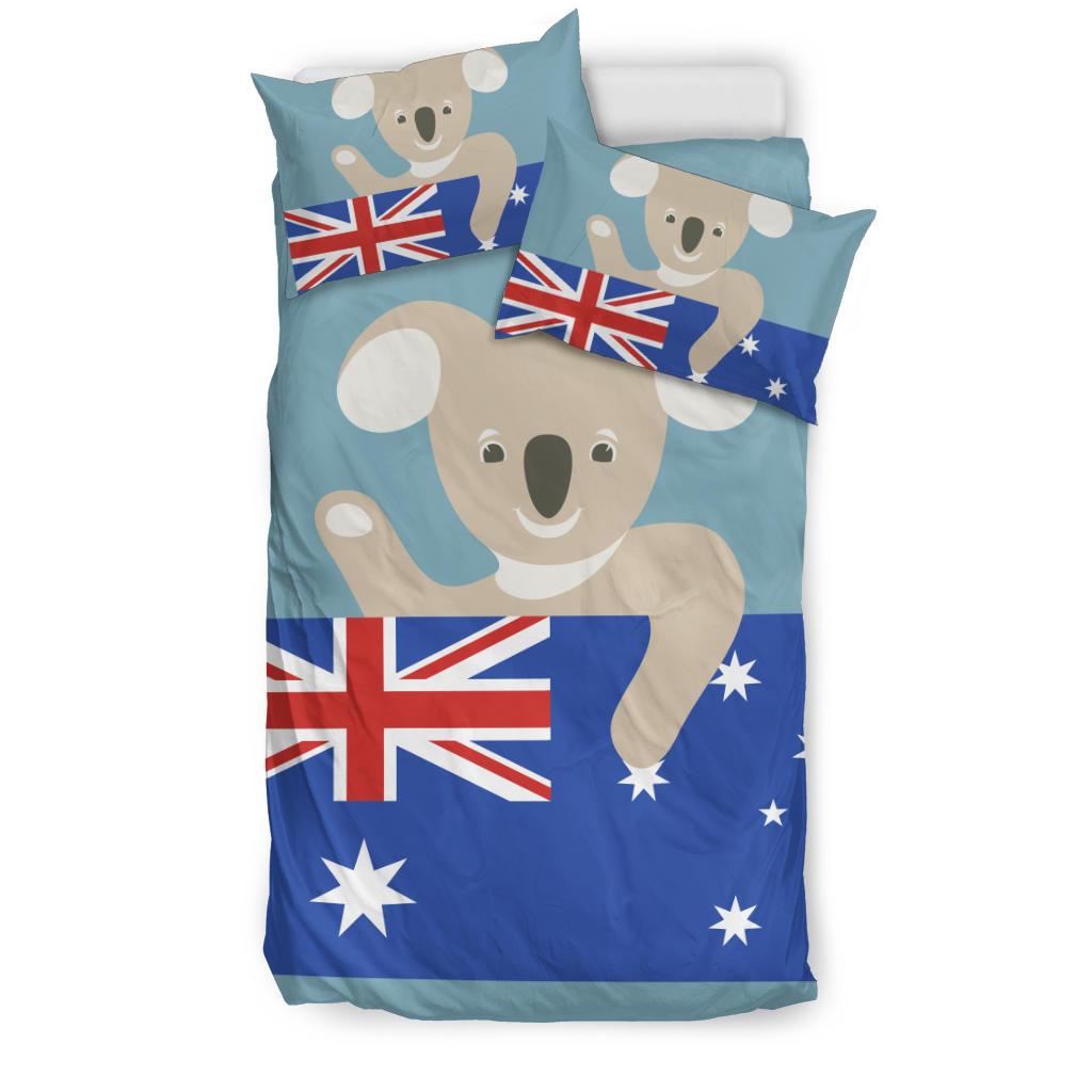 Bedding Sets - Koala Bed Aus Flag Southern Cross Australia Sets - Vibe Hoodie Shop