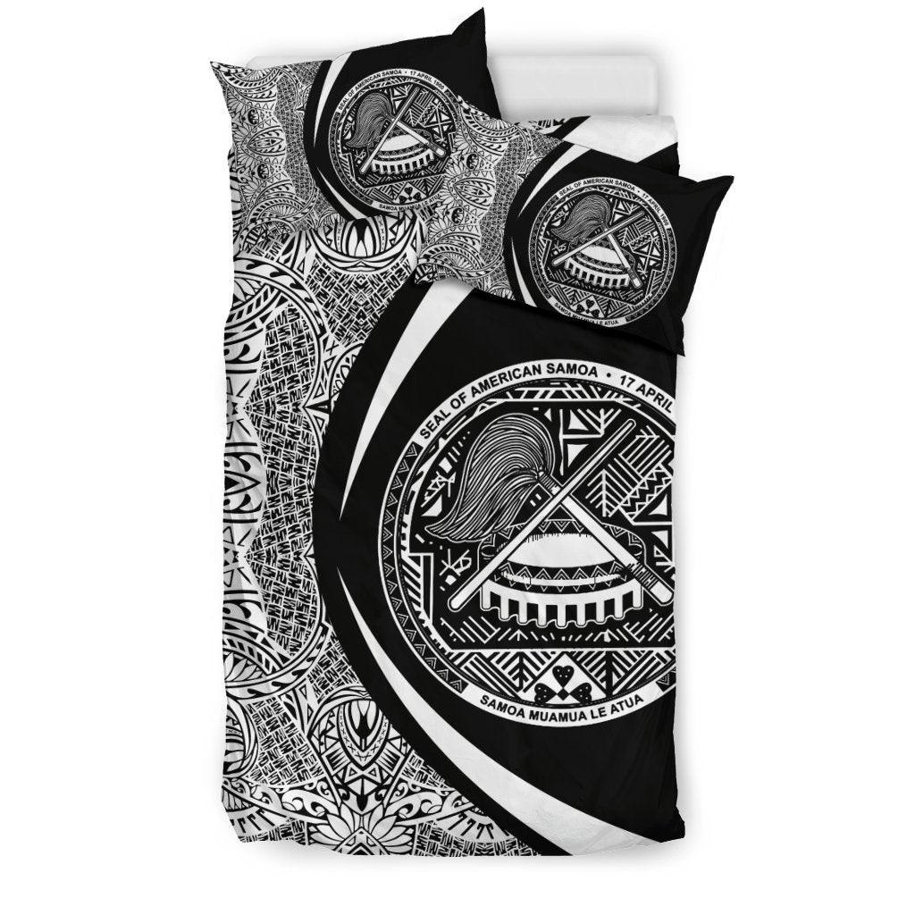 American Samoa Coat Of Arms Polynesian Bedding Set - Circle Style 01 - Vibe Hoodie Shop