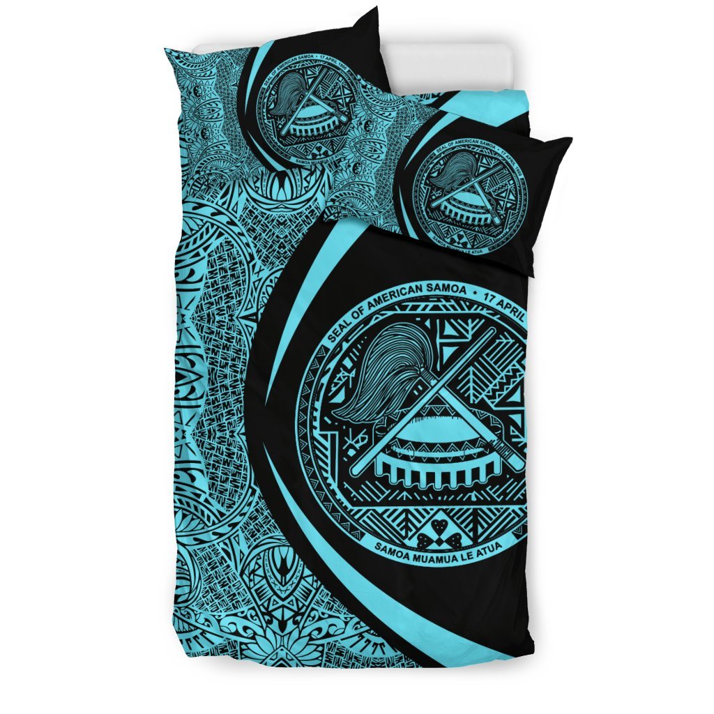 American Samoa Coat Of Arms Polynesian Bedding Set - Circle Style 02 - Vibe Hoodie Shop