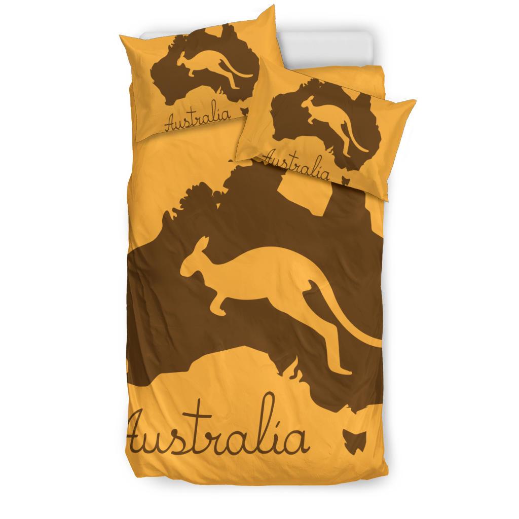 Bedding Sets - Kangaroo Bed Australia Map Vintage Sets - Vibe Hoodie Shop