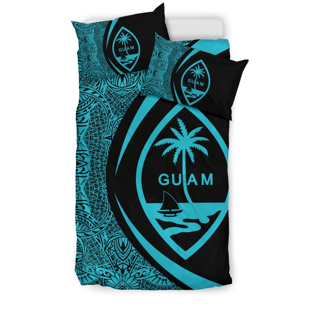 Guam Coat Of Arms Polynesian Bedding Set - Circle Style 02 - Vibe Hoodie Shop