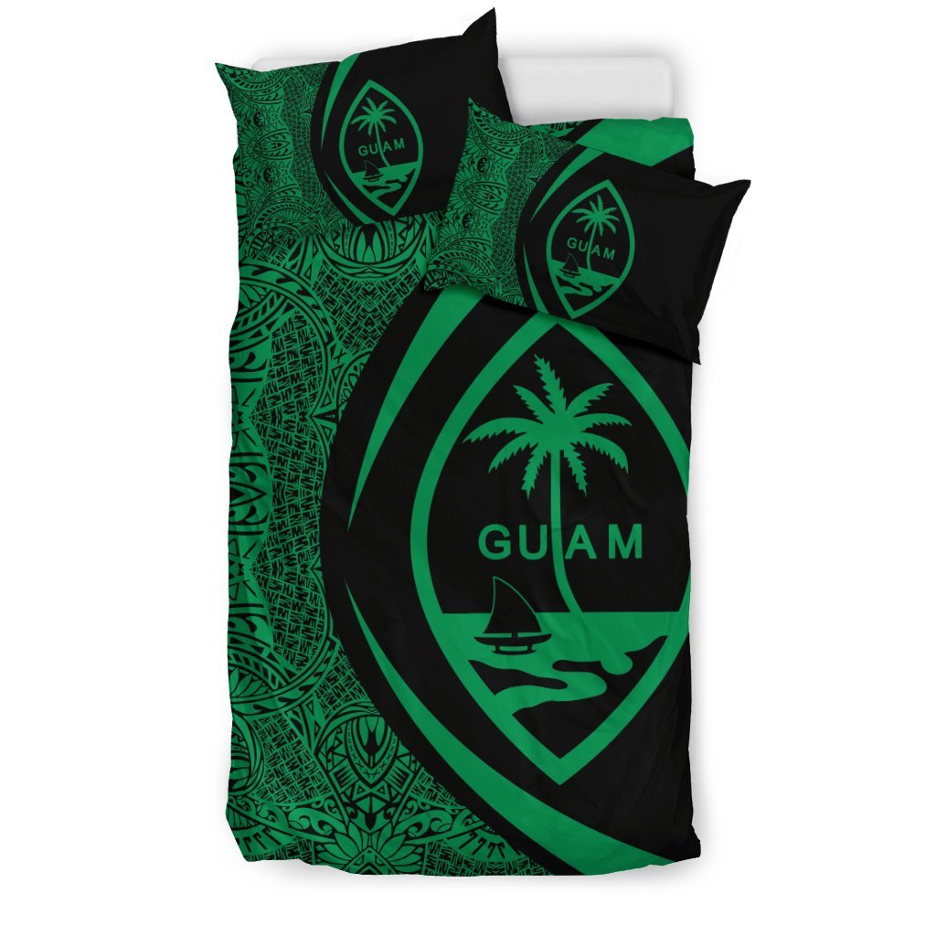 Guam Coat Of Arms Polynesian Bedding Set - Circle Style 03 - Vibe Hoodie Shop