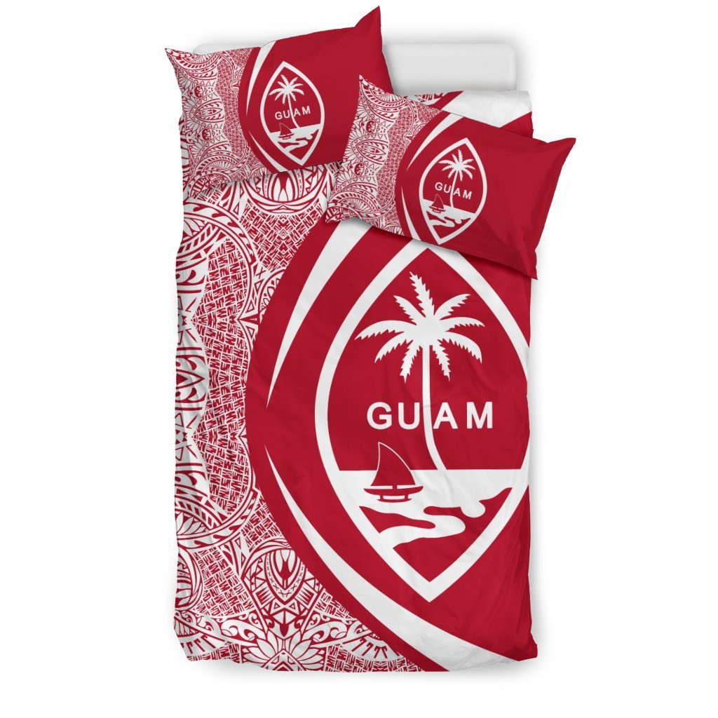 Guam Coat Of Arms Polynesian Bedding Set - Circle Style 04 - Vibe Hoodie Shop