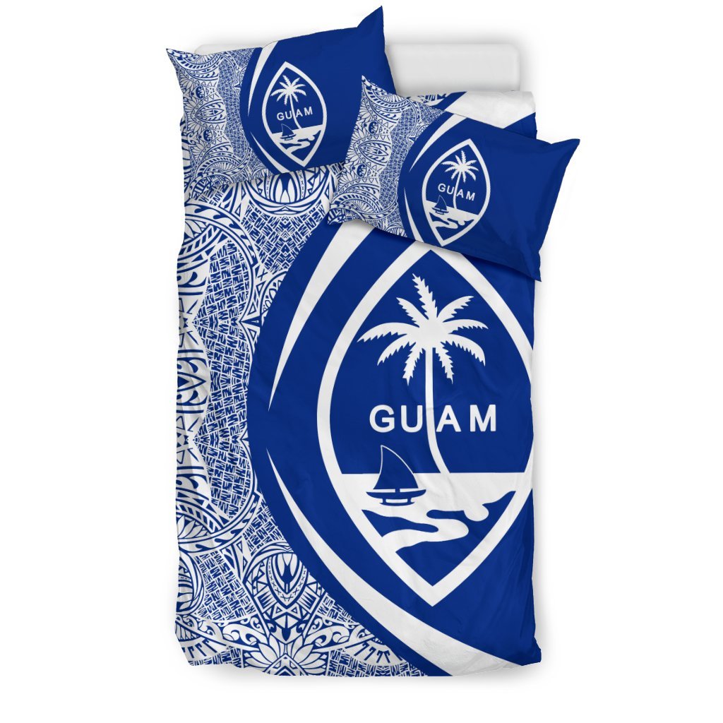 Guam Coat Of Arms Polynesian Bedding Set - Circle Style 05 - Vibe Hoodie Shop