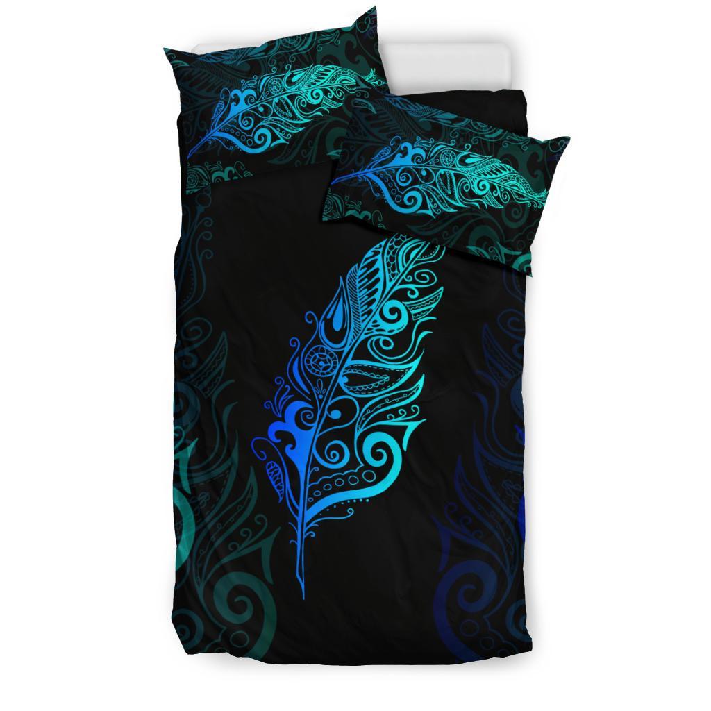 Light Silver Fern New Zealand Bedding Set - Blue - Vibe Hoodie Shop