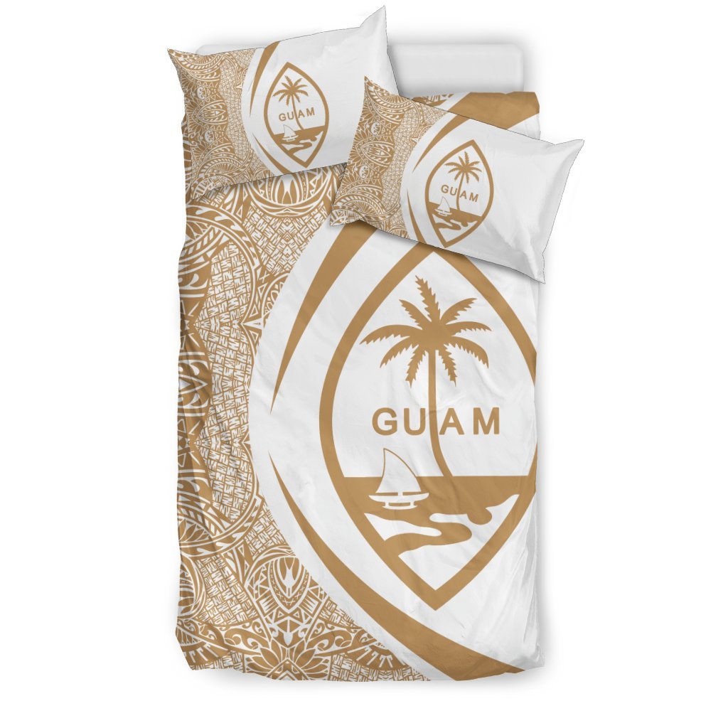 Guam Coat Of Arms Polynesian Bedding Set - Circle Style 09 - Vibe Hoodie Shop