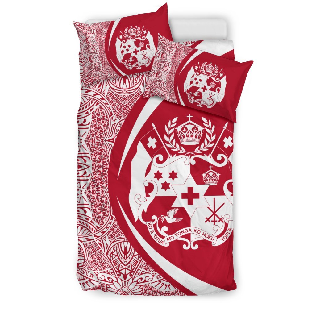 Tonga Coat Of Arms Polynesian Bedding Set - Circle Style 03 - Vibe Hoodie Shop