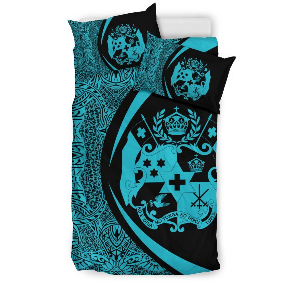 Tonga Coat Of Arms Polynesian Bedding Set - Circle Style 04 - Vibe Hoodie Shop