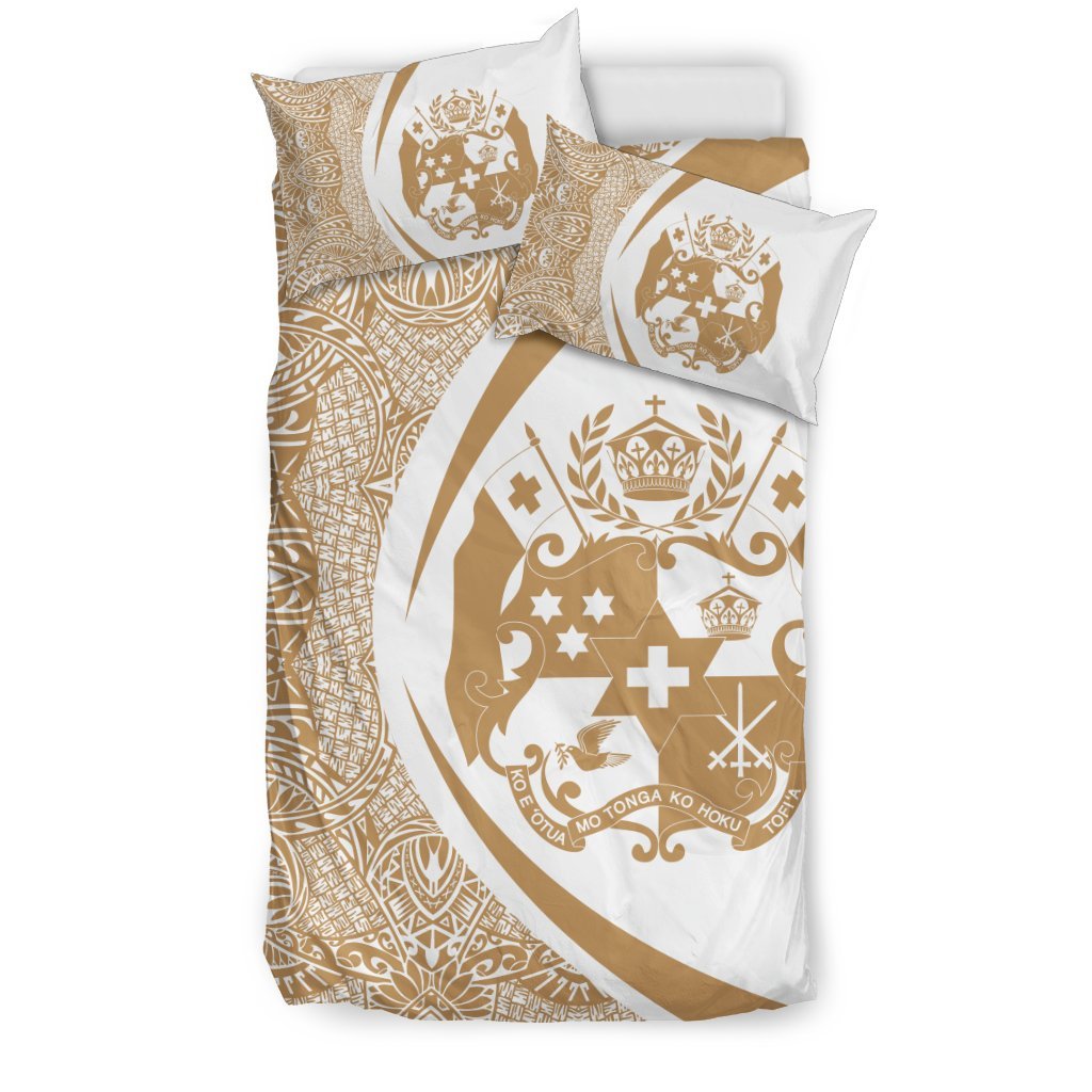 Tonga Coat Of Arms Polynesian Bedding Set - Circle Style 08 - Vibe Hoodie Shop