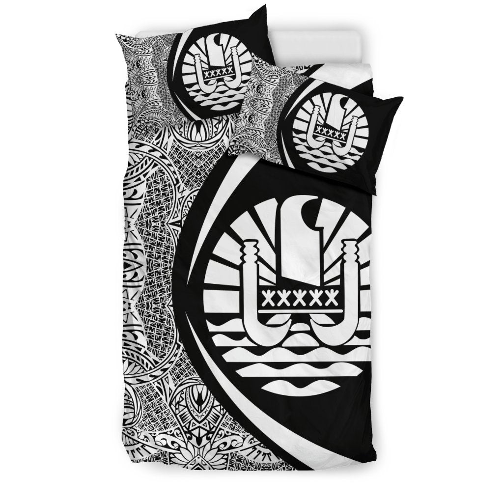 Tahiti Coat Of Arms Polynesian Bedding Set - Circle Style 02 - Vibe Hoodie Shop