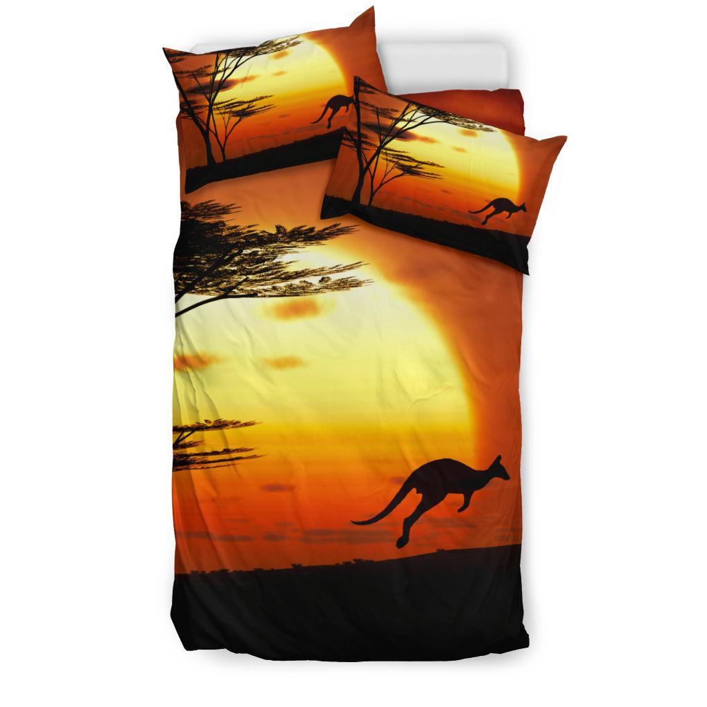 Bedding Sets - Kangaroo Bed Sets Sunset Ver01 - Vibe Hoodie Shop