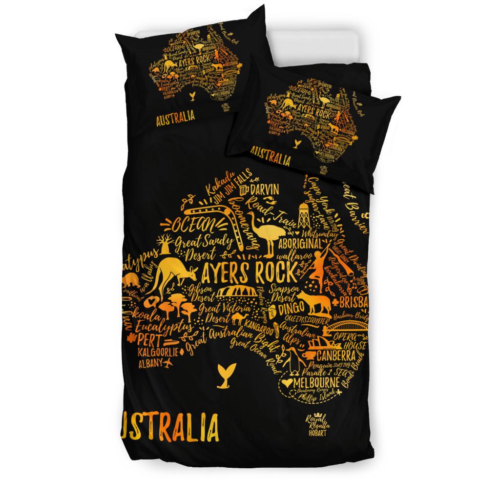 Bedding Sets - Australia Map Bed Travel Map Ayers Rock Sets - Vibe Hoodie Shop