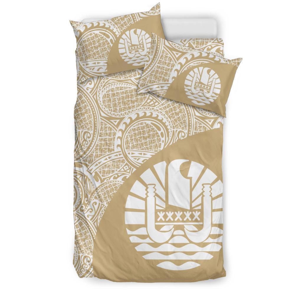 Tahiti Polynesian Bedding Sets Coat Of Arms - Wave Style 2 - Vibe Hoodie Shop