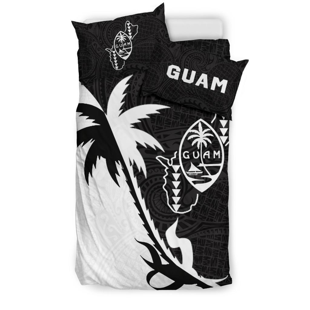 Guam Coconut Tree Bedding Set Black White - Vibe Hoodie Shop