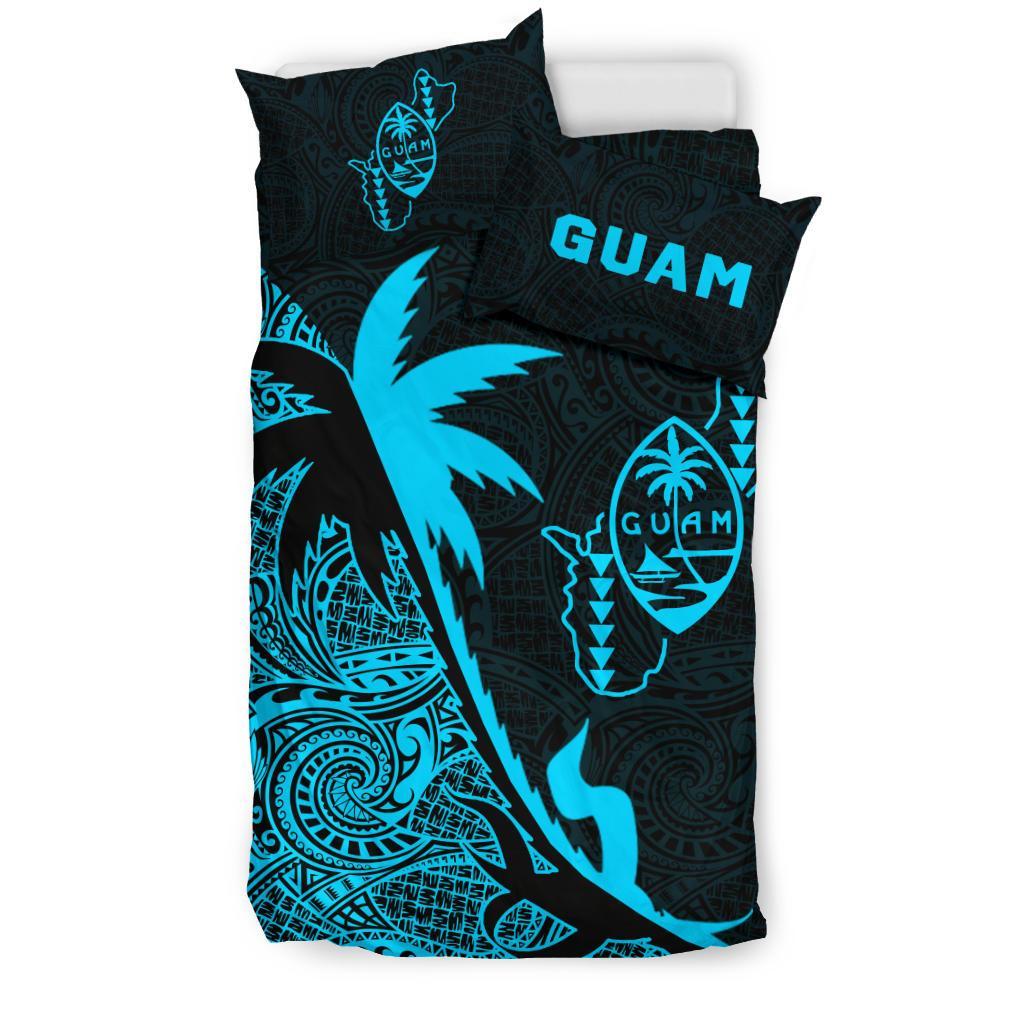 Guam Coconut Tree Bedding Set Blue - Vibe Hoodie Shop