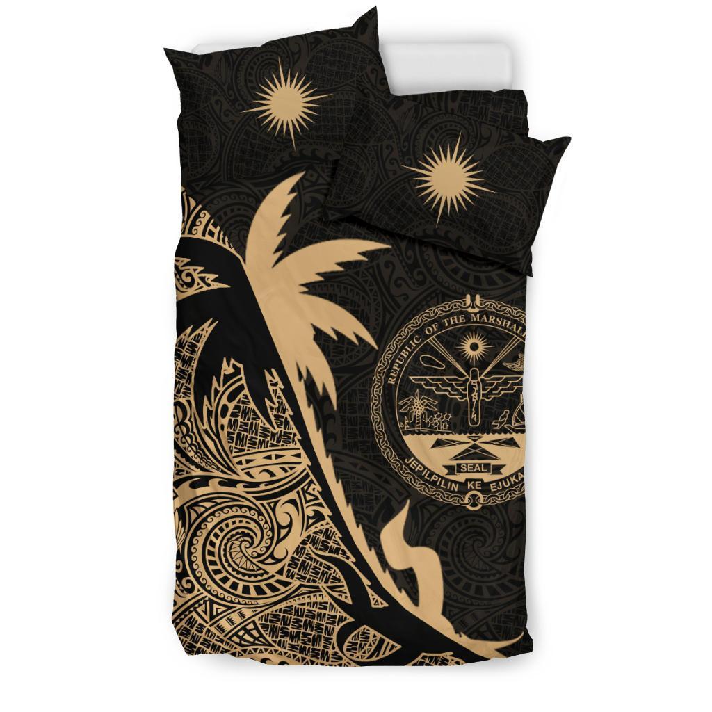 Marshall Islands Coconut Tree Bedding Set Gold - Vibe Hoodie Shop