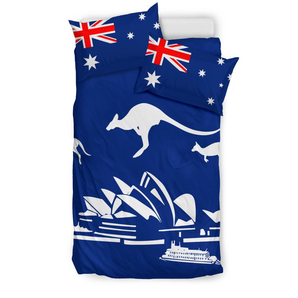 Bedding Sets - Sydney Opera Bed Aus Flag Kangaroo Southern Cross Sets - Vibe Hoodie Shop