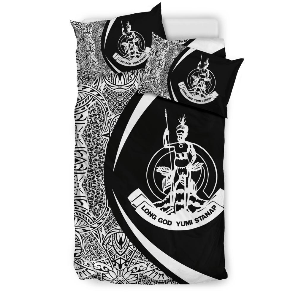 Vanuatu Coat Of Arms Polynesian Bedding Set - Circle Style 03 - Vibe Hoodie Shop