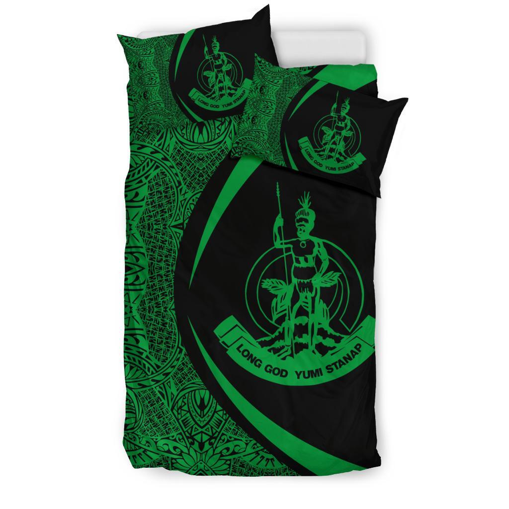 Vanuatu Coat Of Arms Polynesian Bedding Set - Circle Style 05 - Vibe Hoodie Shop