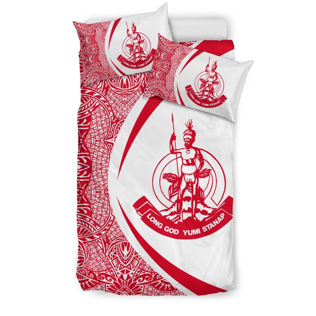 Vanuatu Coat Of Arms Polynesian Bedding Set - Circle Style 06 - Vibe Hoodie Shop