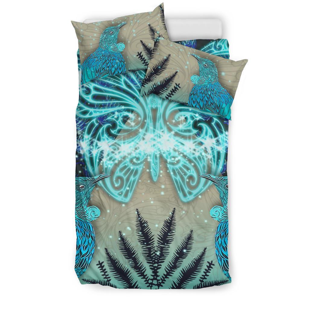New Zealand Bedding Set, Hineraukatauri Tui Bird Duvet Cover And Pillow Case - Vibe Hoodie Shop