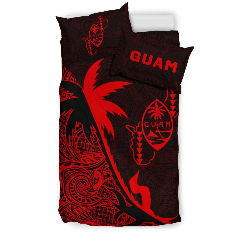 Guam Coconut Tree Bedding Set Red - Vibe Hoodie Shop