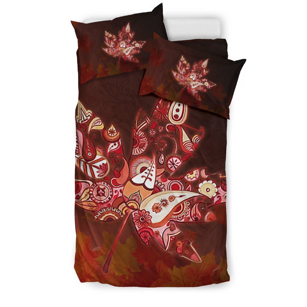 Canada Maple Leaf Abstract Bedding Set - Vibe Hoodie Shop